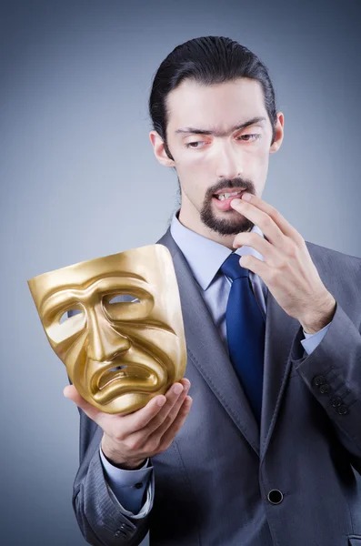Επιχειρηματίας με μάσκα που κρύβει την ταυτότητά του — Φωτογραφία Αρχείου