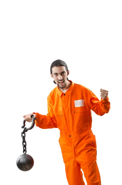 Criminal vestida de naranja en prisión —  Fotos de Stock