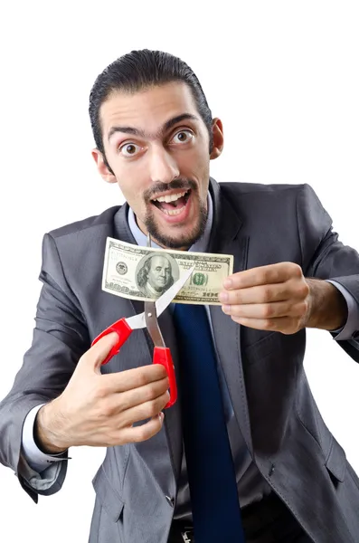 Beyaz adam kesme para — Stok fotoğraf
