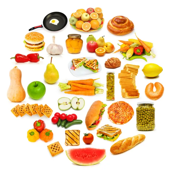 Cirkel med massor av livsmedel — Stockfoto