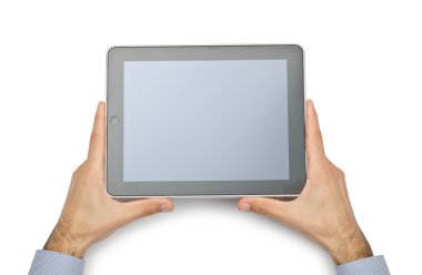 tablet bilgisayar üzerinde beyaz izole