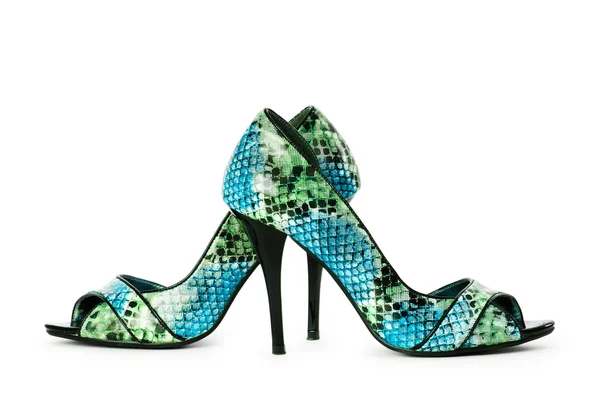 Zöld női cipő a divat fogalmát — Stock Fotó