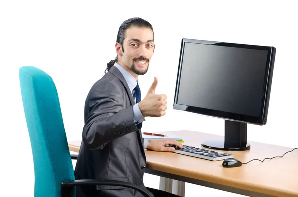 Empresário trabalhando no computador — Fotografia de Stock
