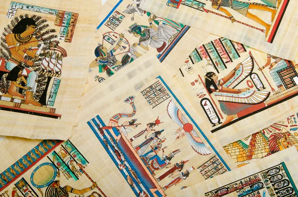 Концепция египетской истории с папирусом — стоковое фото