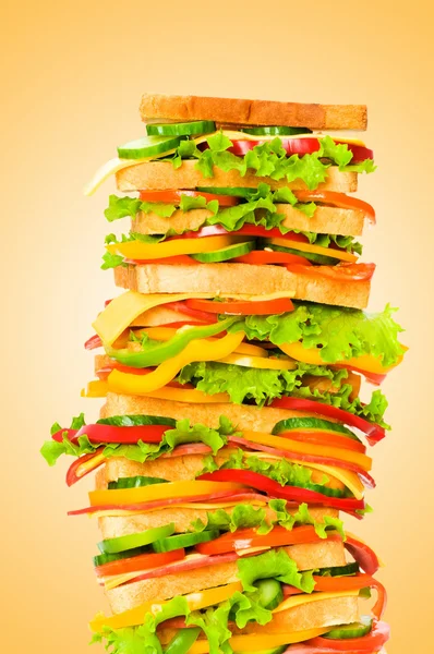 Panino gigante contro sfondo gradiente — Foto Stock