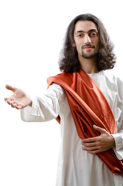 Jesus Cristo personifacação isolado no branco — Fotografia de Stock