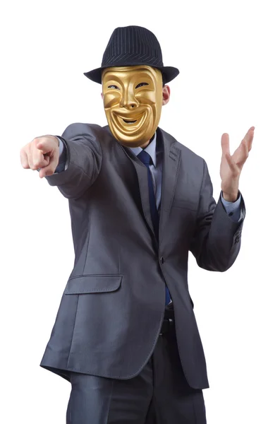Επιχειρηματίας με μάσκα που κρύβει την ταυτότητά του — Φωτογραφία Αρχείου
