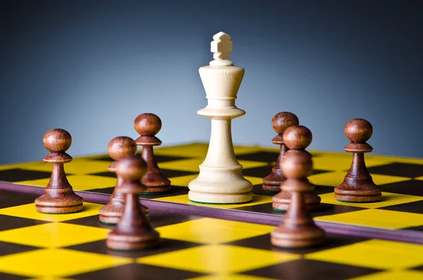 Concept of chess game with pieces Royalty Free Stock Photos