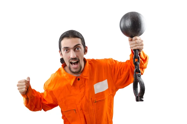 Karnego w pomarańczowy płaszcz w więzieniu — Zdjęcie stockowe