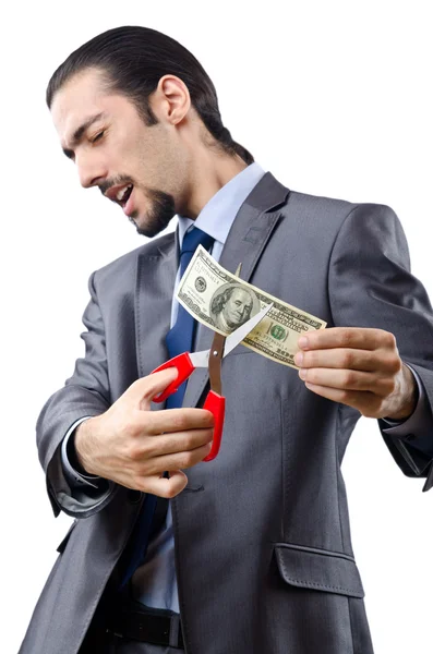 白の男性切断お金 — ストック写真