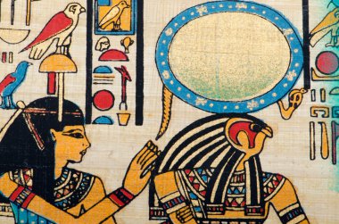 Egyptian history concept with papyrus clipart