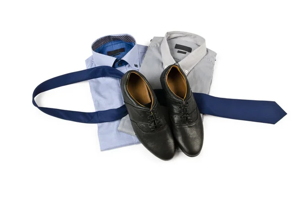 Scarpe e camicia con cravatta bianca — Foto Stock
