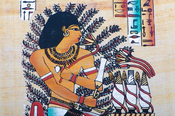 Fragment of egyptian papyrus — Stock Photo, Image