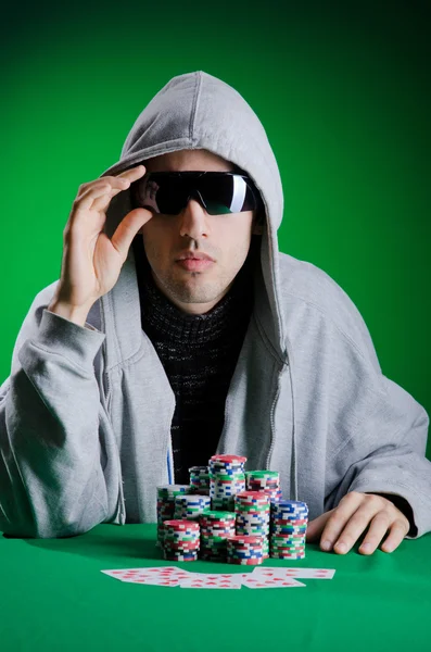 Spelare i casino och chips — Stockfoto
