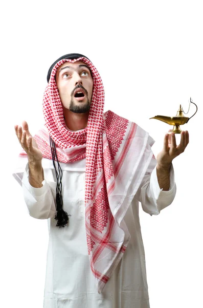 Молодий араб з лампою — стокове фото