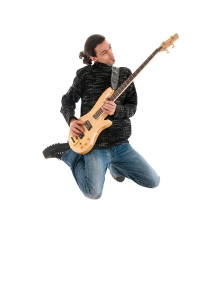 空気中のジャンプ ・ ギター ・ プレーヤー — ストック写真