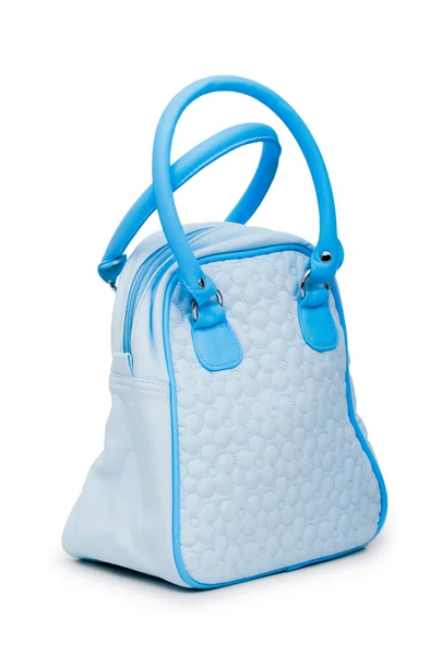Accesorio de mujer - bolso elegante en blanco —  Fotos de Stock