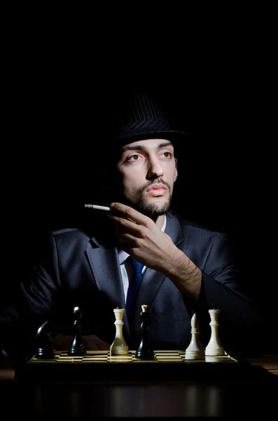 Jugador de Ajedrez jugando su juego — Foto de Stock