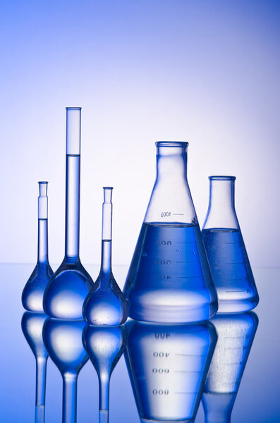 Chemical tubing at gradient background