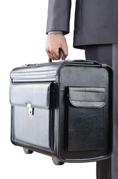 Επιχειρηματίας με βαλίτσα που ταξιδεύει — Φωτογραφία Αρχείου