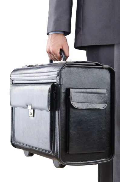 Businessman with suitcase travelling — Stock Photo, Image