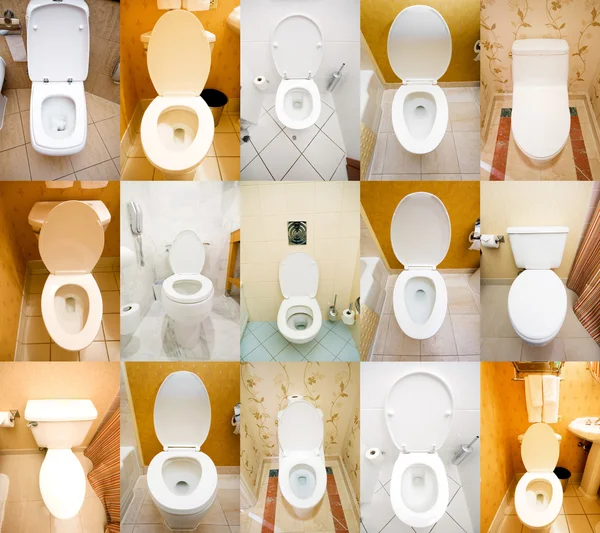 Zbiór toalety z różnych miejsc — Zdjęcie stockowe