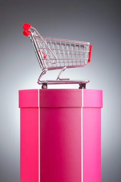 Christmas shopping concept with shopping cart Stock Picture