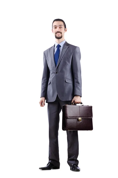 Üzletember, a fehér táska — Stock Fotó