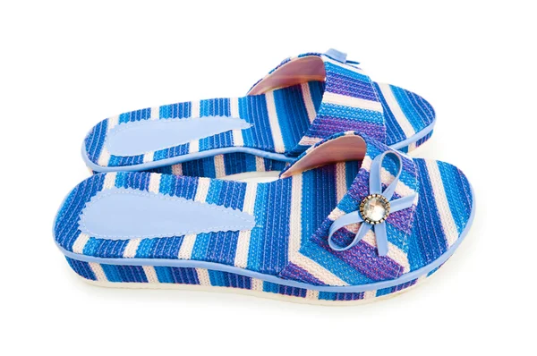 Letní barevné boty na bílém pozadí — Stock fotografie