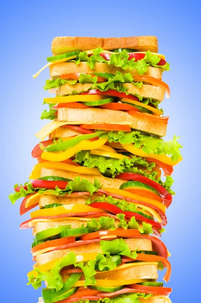 Sandwich géant sur fond de dégradé — Photo