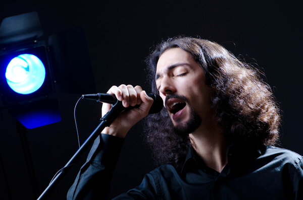 Man singing at the concert