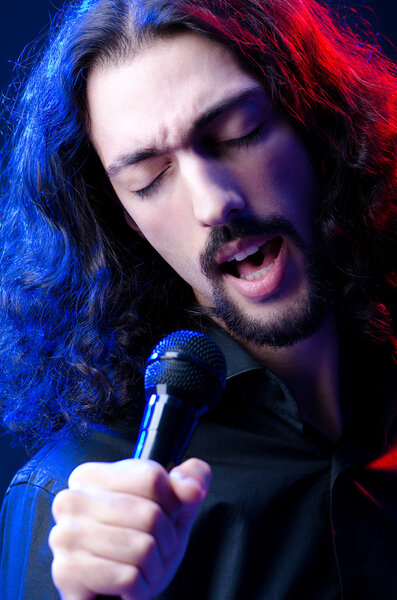 Man singing at the concert