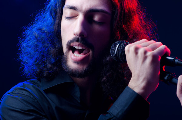 Man singing at the concert