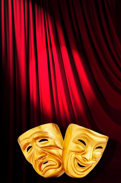 stock image Theatre performance concept with masks