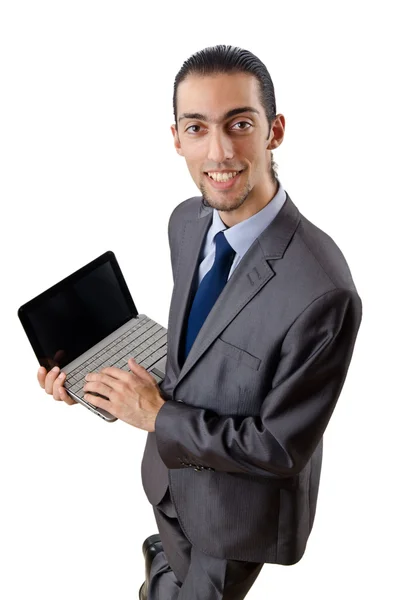 Busissman che lavora al computer portatile — Foto Stock