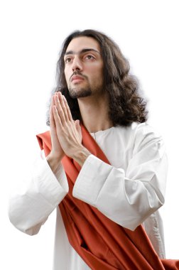 İsa Mesih personifacation üzerinde beyaz izole