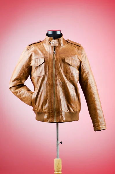 stock image Brown leather jacket in fashion concept