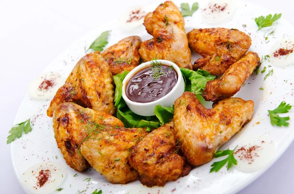 stock image Chicken wings in the plate