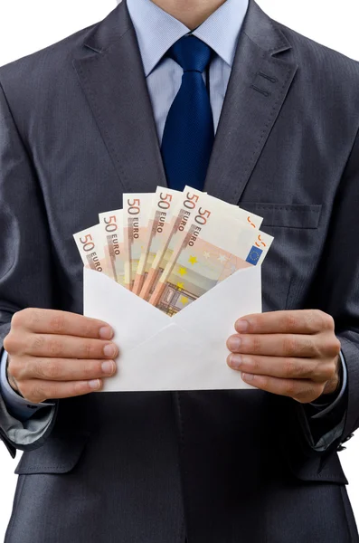 Man with euro banknotes — Stock Photo, Image