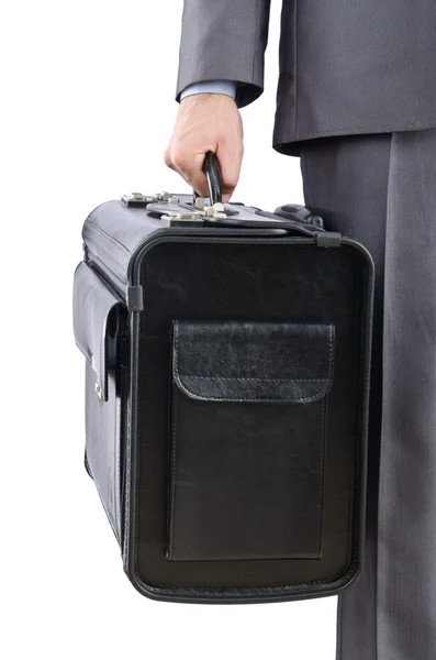 Uomo d'affari con valigia in viaggio — Foto Stock