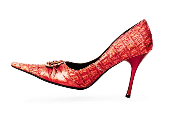 Rote Damenschuhe im Modekonzept — Stockfoto