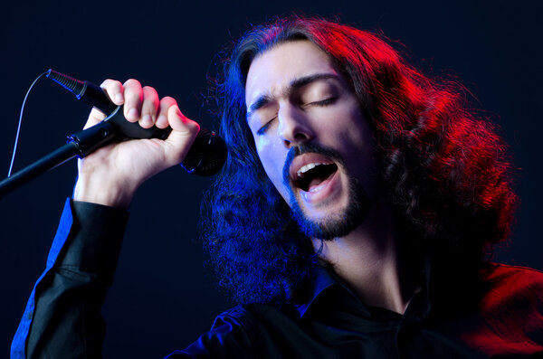 Man singing at the concert