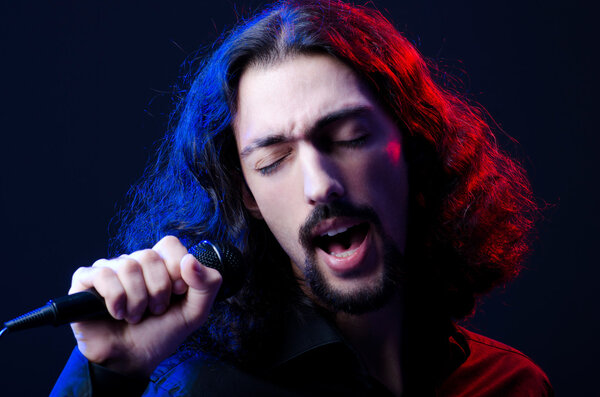 Man singing at the concert