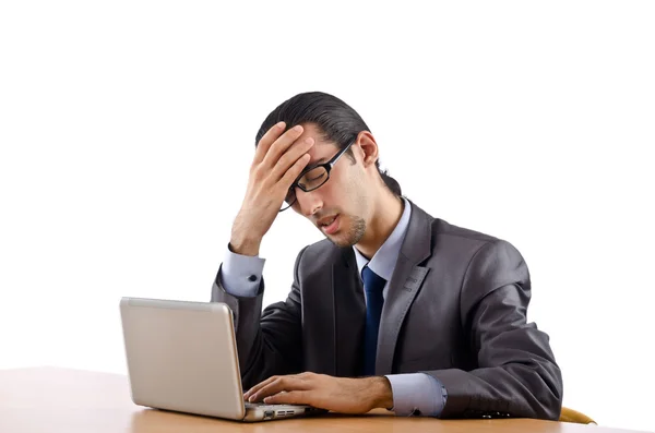 Businessman arbeitet am Laptop — Stockfoto