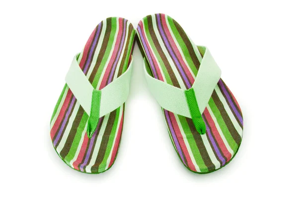 Scarpe colorate estive su bianco — Foto Stock