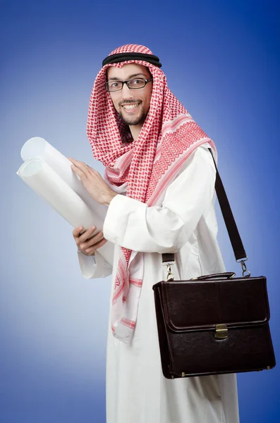 Arabské inženýr s výkresy — Stock fotografie