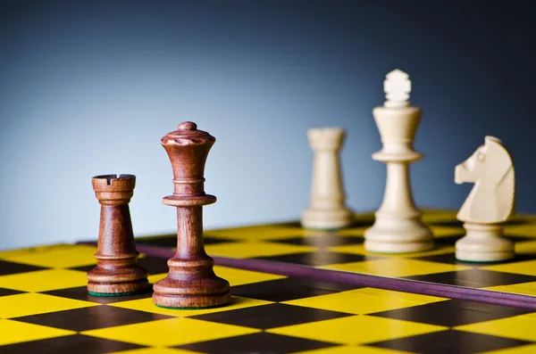Concept of chess game with pieces Stock Photo