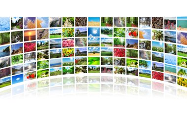 Collage of many nature photos clipart