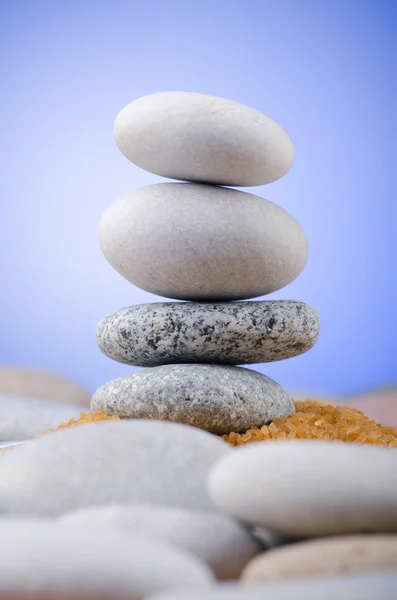 Balanced pebbles with colour background — Stock Photo, Image
