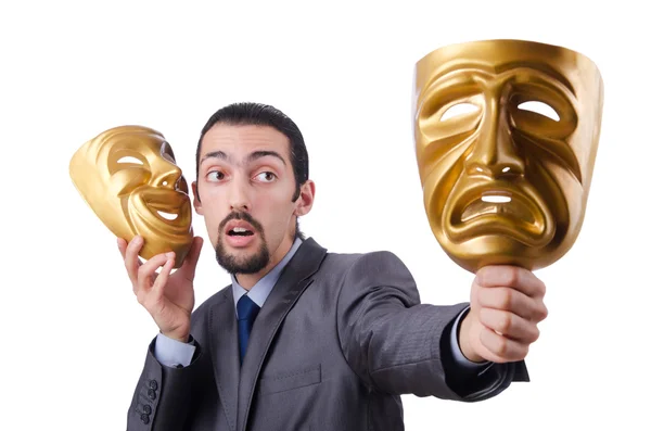 stock image Businessman with mask concealing his identity